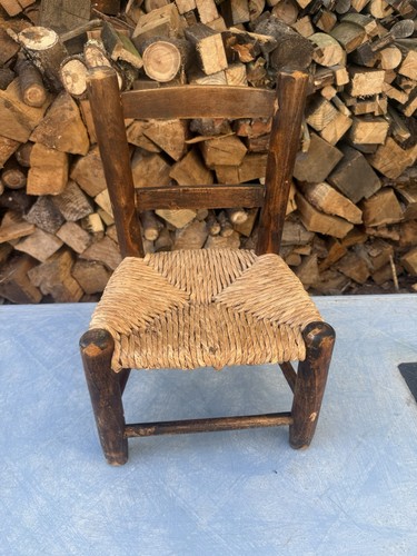 Antique rustic rush seat - antique,