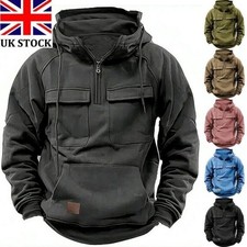 Mens Cargo Hoodies Tops Combat