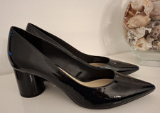 ZARA black patent block round