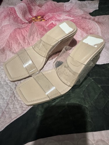 Lefties clear heel wedges size - lefties,