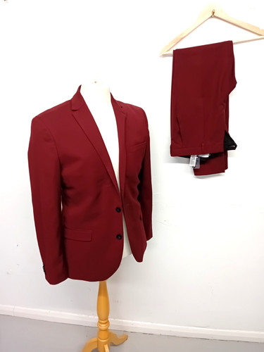 Topman suit burgundy two piece - topman,