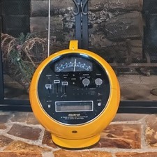 Vintage 1970s Weltron "Space Ball" 8 Track Player/Radio Model 2001 Orange READ