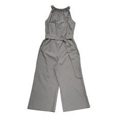 Warehouse Dungarees Belted White Black Uk Women's L W30-32 L23 Bnwt L286