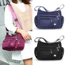 Womens Ladies Multi Pocket Messenger Bag Handbag Cross Body Bags Shoulder Bag UK