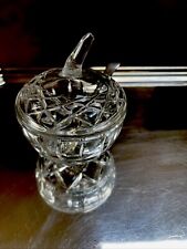 GALWAY IRISH CRYSTAL LIDDED APPLE, PRESERVE JAR ,SUGAR  With Silver Plated Spoon