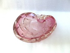 LARGE  MURANO  VENETIAN  SEGUSO  VETRI  PINK  ART  GLASS  BOWL  VASE