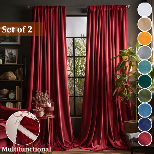 Luxury velvet curtains pair - luxury,