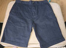 Next Chino Straight Fit Shorts - 30R Navy Blue Plaid