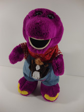 Barney the Dinosaur Vintage Plush Dungarees Farmer 12" Soft Toy Teddy