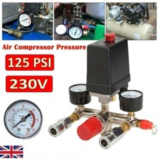 Air Compressor Pressure Control Switch Valve & Gauges Replacement Parts 20A 230V