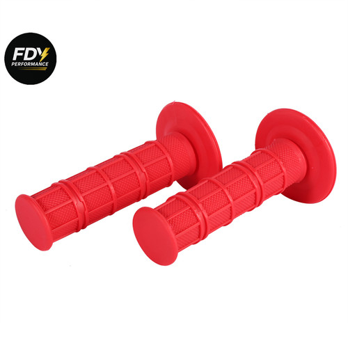 Red motorbike handlebar grips - red,