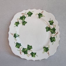 Vintage Colclough Bone China Side Plate Ivy Leaf Pattern England Green Gold Trim