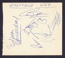 SHEFFIELD WEDNESDAY x 9 1962/1963 Signed Autograph Page