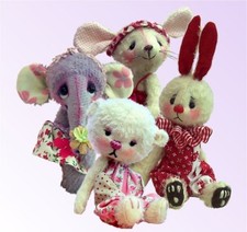 Teddy bear, rabbit mouse or elephant sewing patterns. One or All by pcbangles