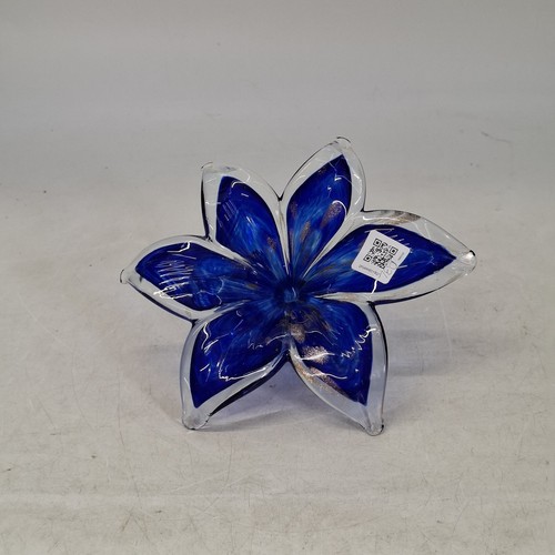Blue hand blown art glass - blown,
