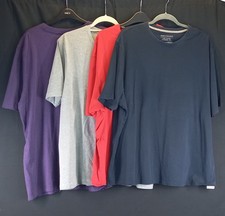 M&S Tesco Collection Men's 4 x T-Shirts 2XL 47-49" Navy Grey Red Purple Cotton