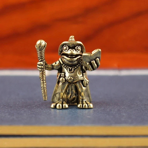 1pc brass frog - brass, figurine
