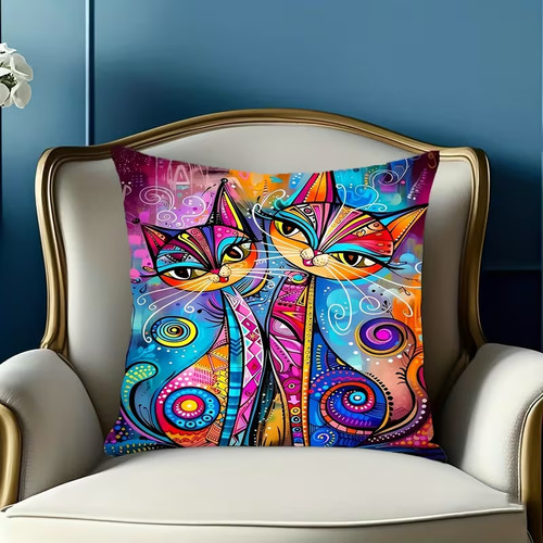 Bohemian cat cushion - cat, cover