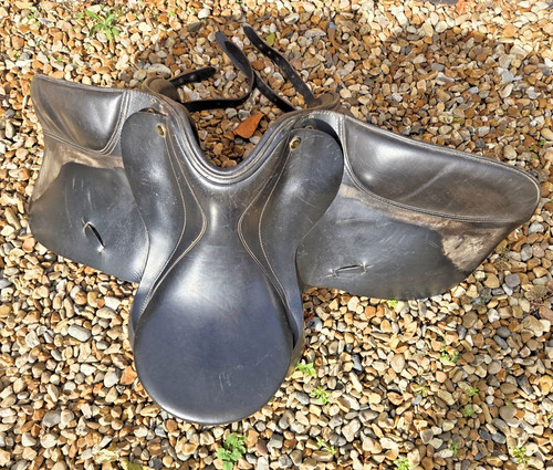Horse riding saddle black - horse,
