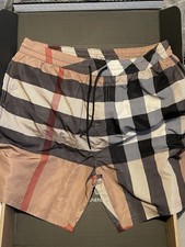 Burberry Men's Beige Check Swim  Shorts Size XL