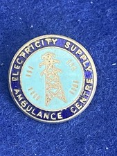 Vintage Electricity Supply Ambulance Centre Enamel Pin Badge 20mm Dia