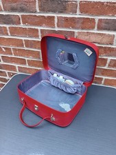 Vintage Small Suitcase Retro Red Old Vanity Case Display ? T243 MH