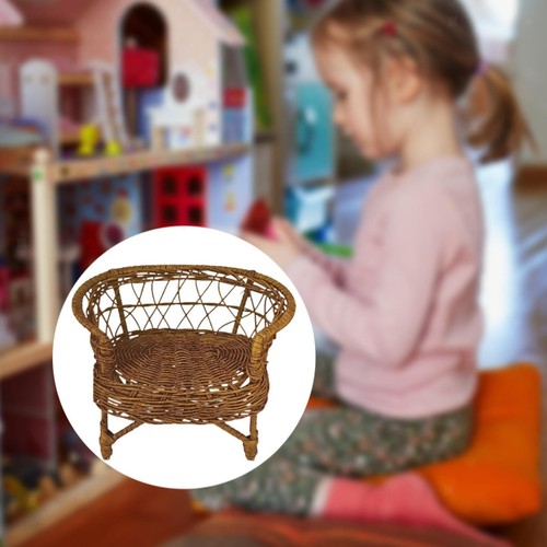 Doll house rattan chair - house,