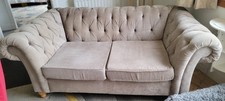 Next Chesterfield Gosford Button Back 2 Seater Sofa in Dark Mink colour