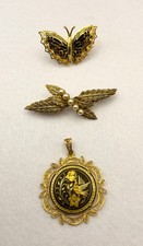 Vintage Damascene Brooches