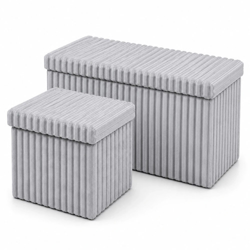 Ribbed storage box - storage, ottoman