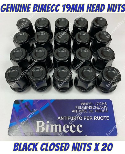 Alloy wheel nuts black - alloy, closed