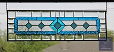 Stained Glass Transom, Sidelight ,Beveled  Panel Window Hanging 32" x10"