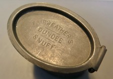Very Rare Fairweather's Snuff Tin, made in Dundee, Scotland, pre 1917 