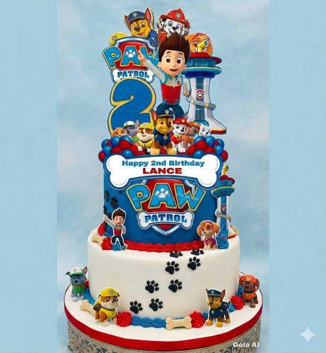 Paw patrol photos cake - paw,