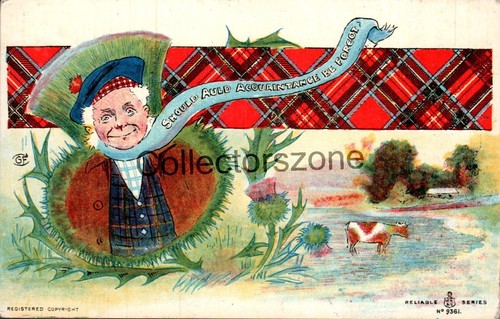 1908 funny scotsman postcard - funny,