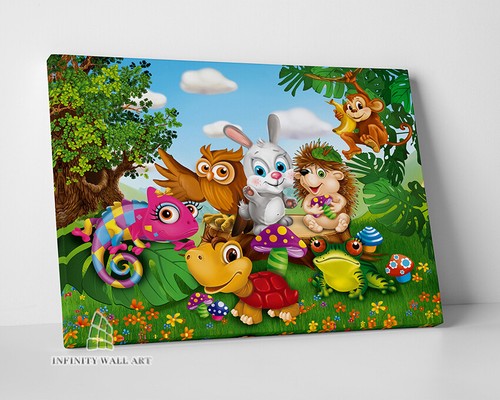 Cute animal friends canvas - animal, art
