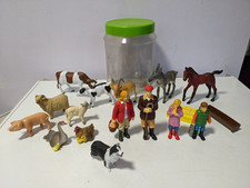 ELC / AAA Set of farm animal figures & farmer family figures with original tub