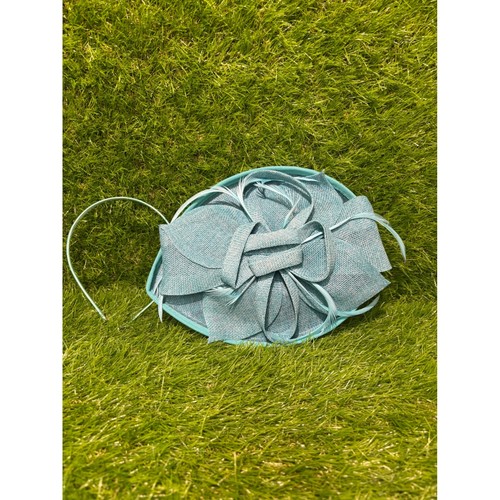 Aqua blue sinamay fascinator - blue,