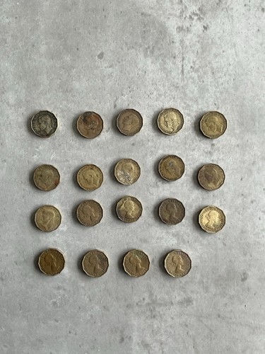 Threepence coins - threepence,
