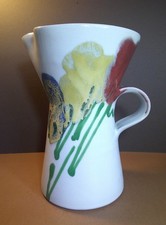 Vintage Dartington Large janice tchalenko Design Studio Pottery Poppy Jug 