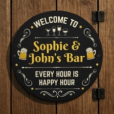 Personalised Bar Sign For Home Bar Outside Acrylic Bar Signs Welcome Plaque