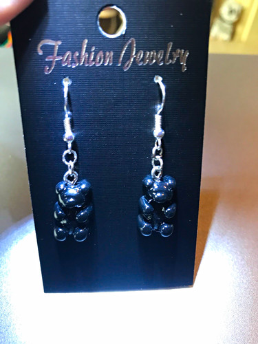 Black resin gummy bear - gummy,