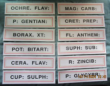 12 x Self Adhesive Vintage Style Chemist Pharmacy Labels For Crafting Use.