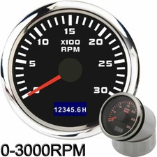 52mm Waterproof Tachometer 0-3000rpm Tacho RPM Gauge W/Red LED For Marine Boat