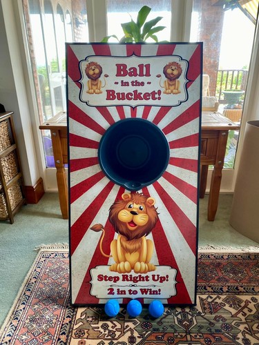 Lion ball the bucket - lion, bucket-