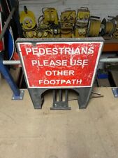 Pedestrian  Diversion to other footpath Road Works Sign Plastic Frame