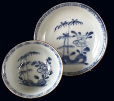 Nanking Cargo Batavian Porcelain Tea Bowl & Saucer, Bamboo & Peony