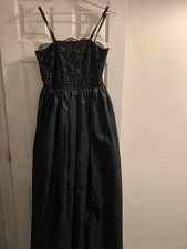 Trina Lewis and Marjon couture Ladies black  maxi long Halloween Dress Size 12 