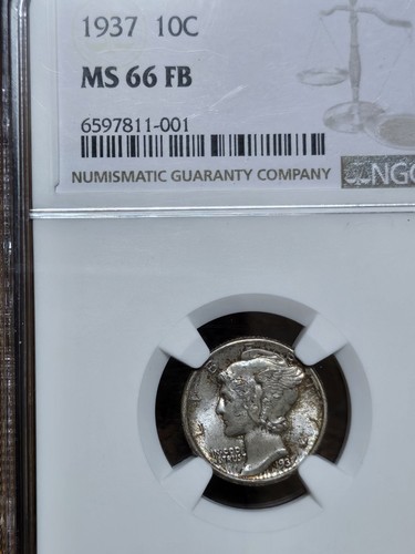 1937 mercury dime 10c - mercury, fb