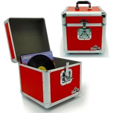 Gorilla LP100 12" LP Vinyl Record Box DJ Storage Carry Case Red Holds 100 (Pair)